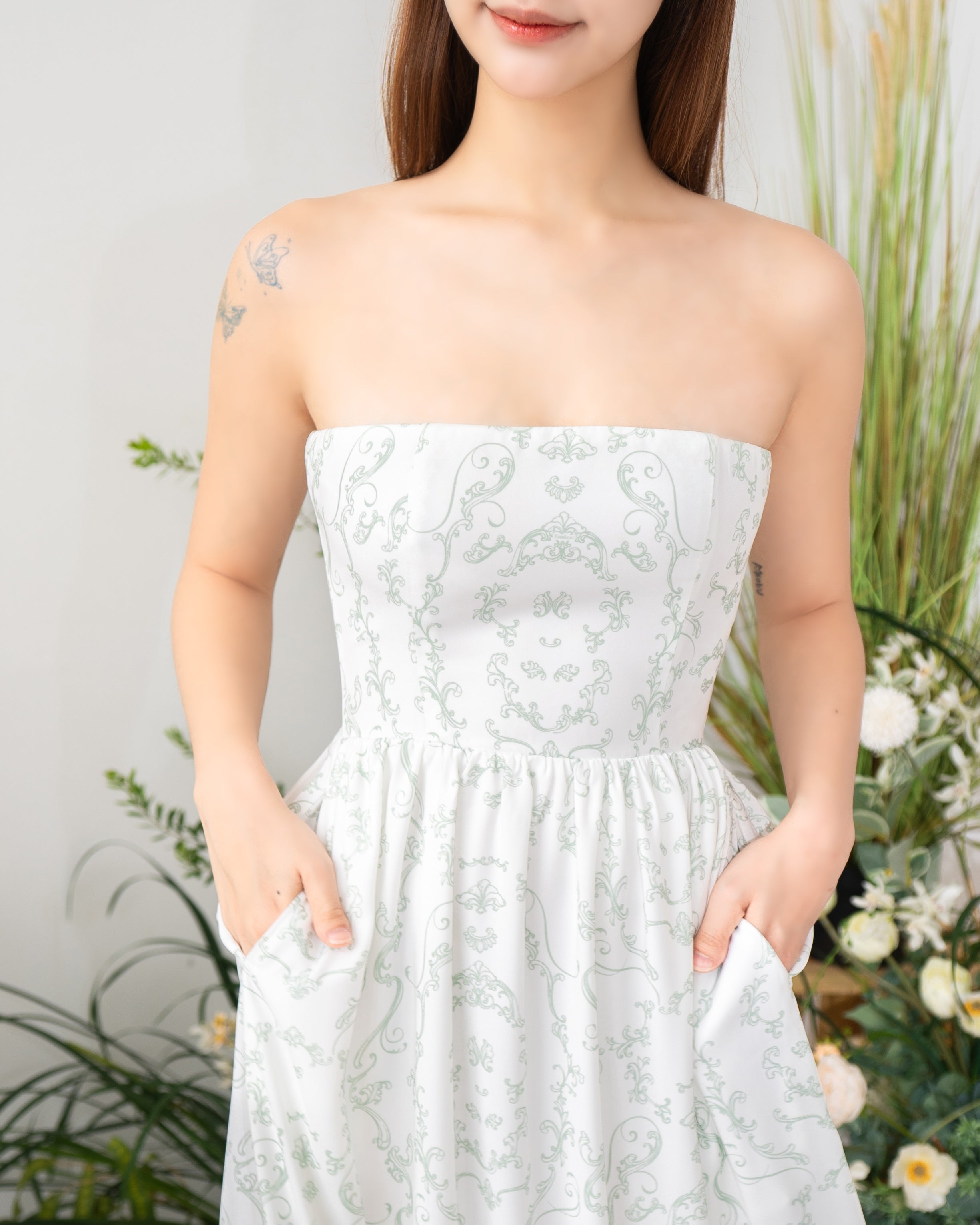 ANNA Dress in Enchanted Green (runs slightly larger)
