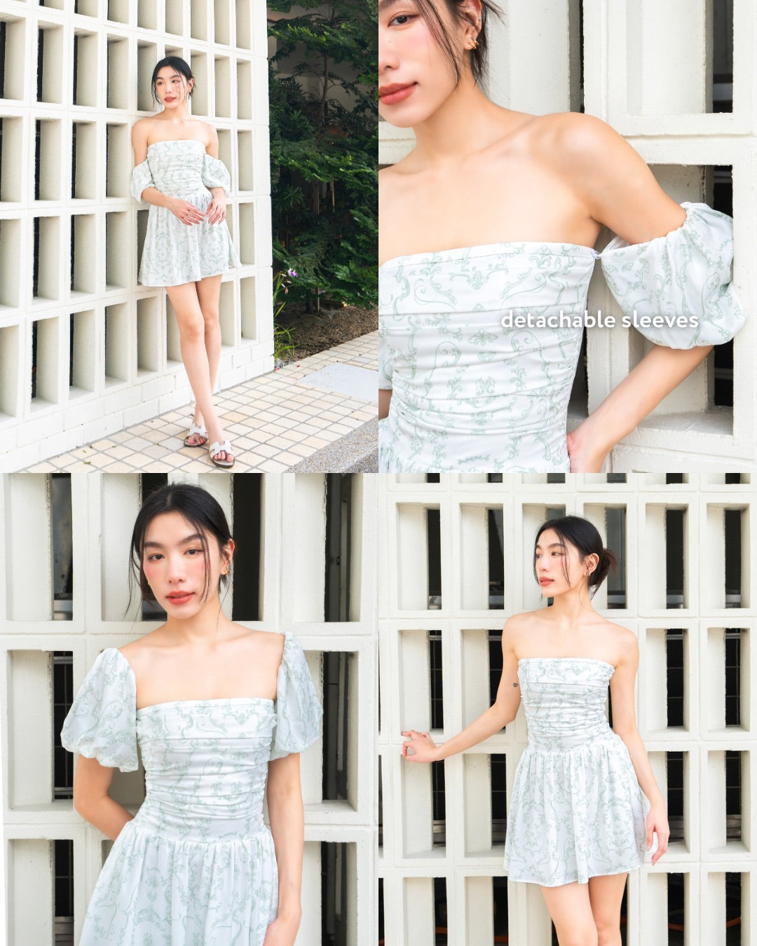 IVORY Dress in Enchanted Green