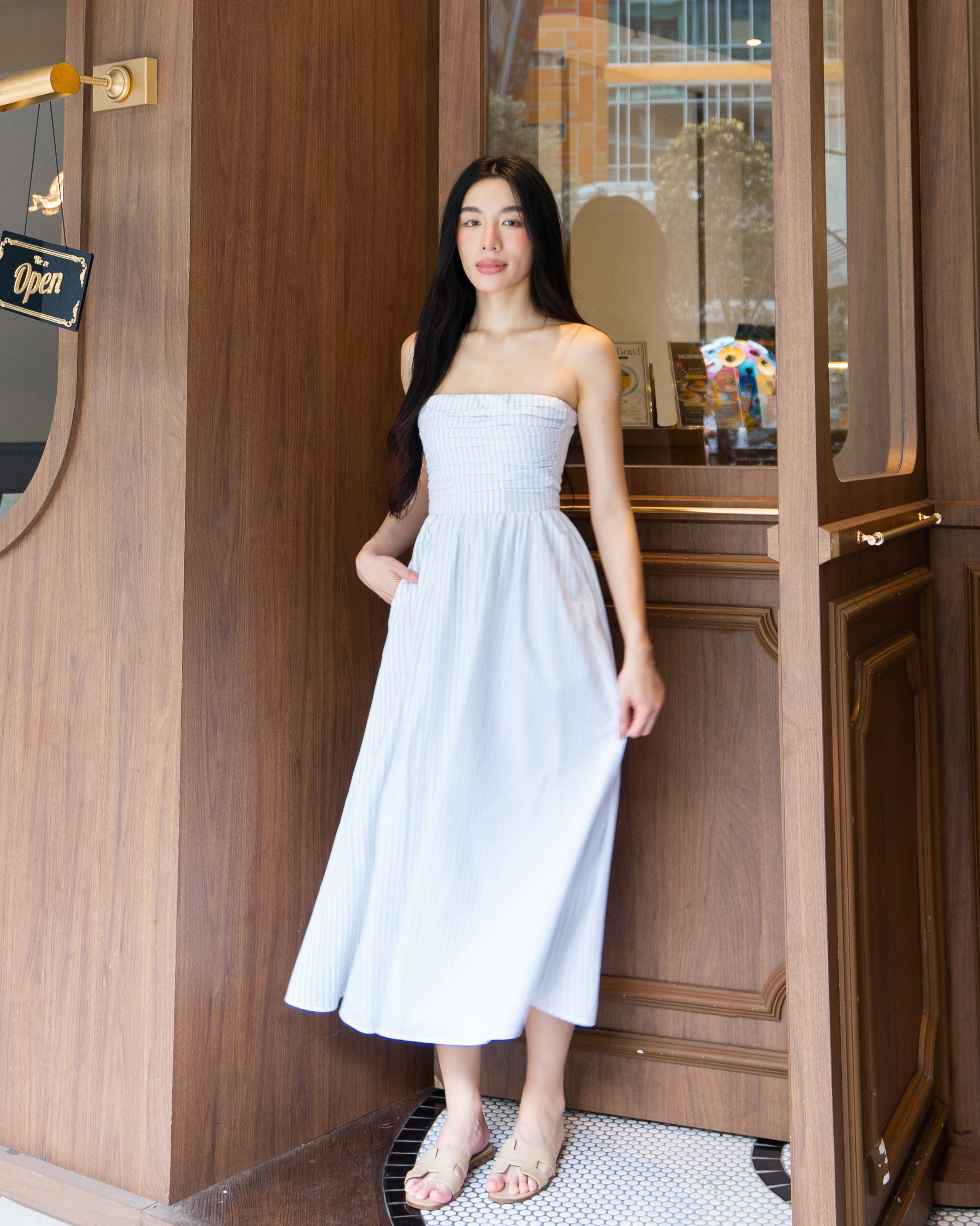 FION Dress in Black Stripe