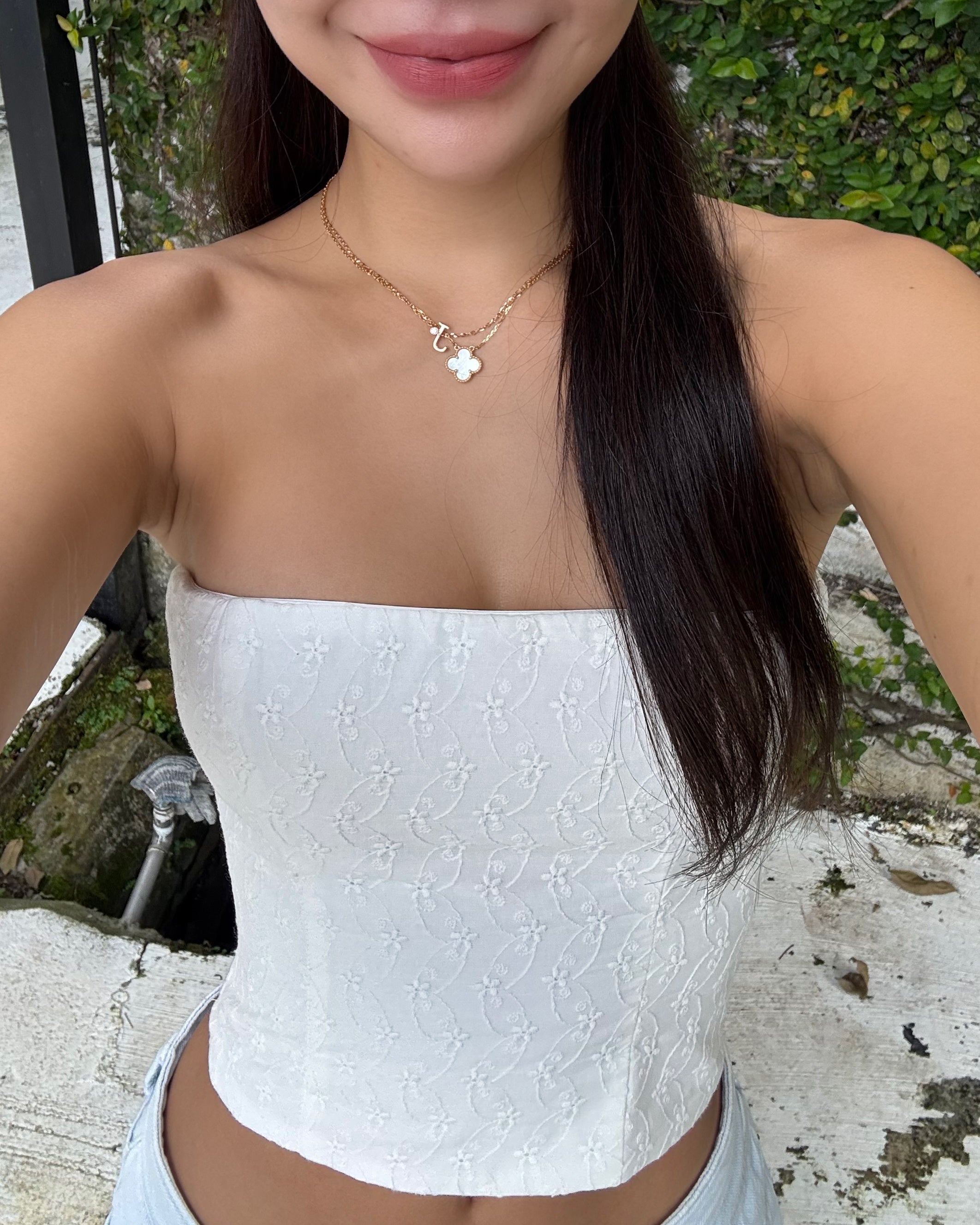 MICHELLE Top in Cotton Embroidery