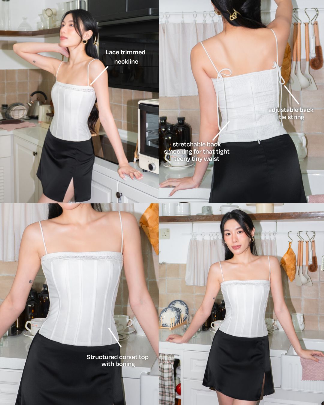 EVON Lace Corset in White