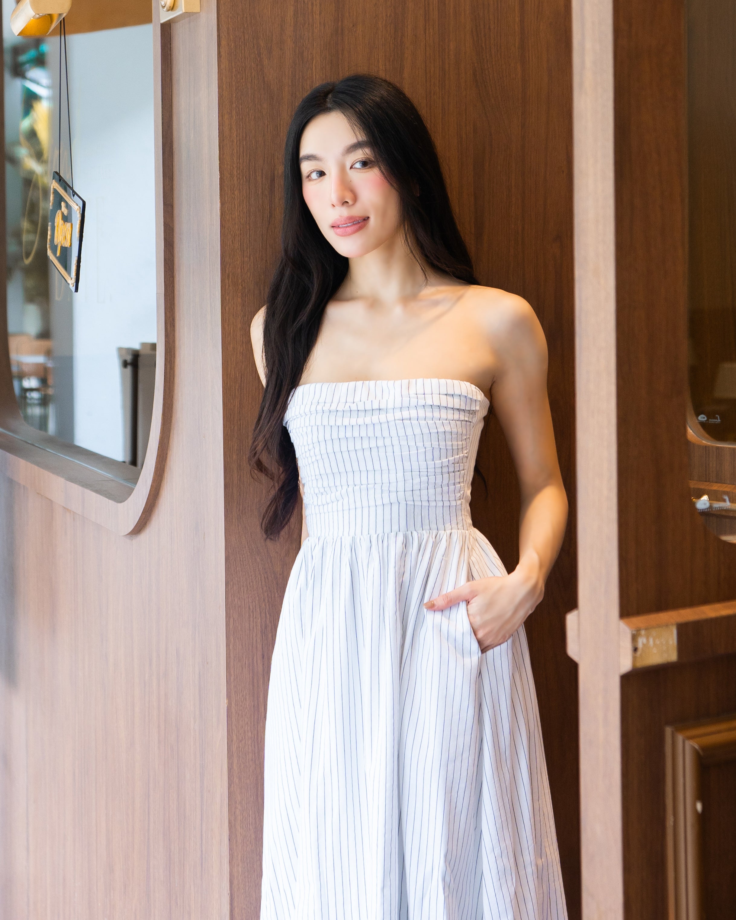 FION Dress in Black Stripe