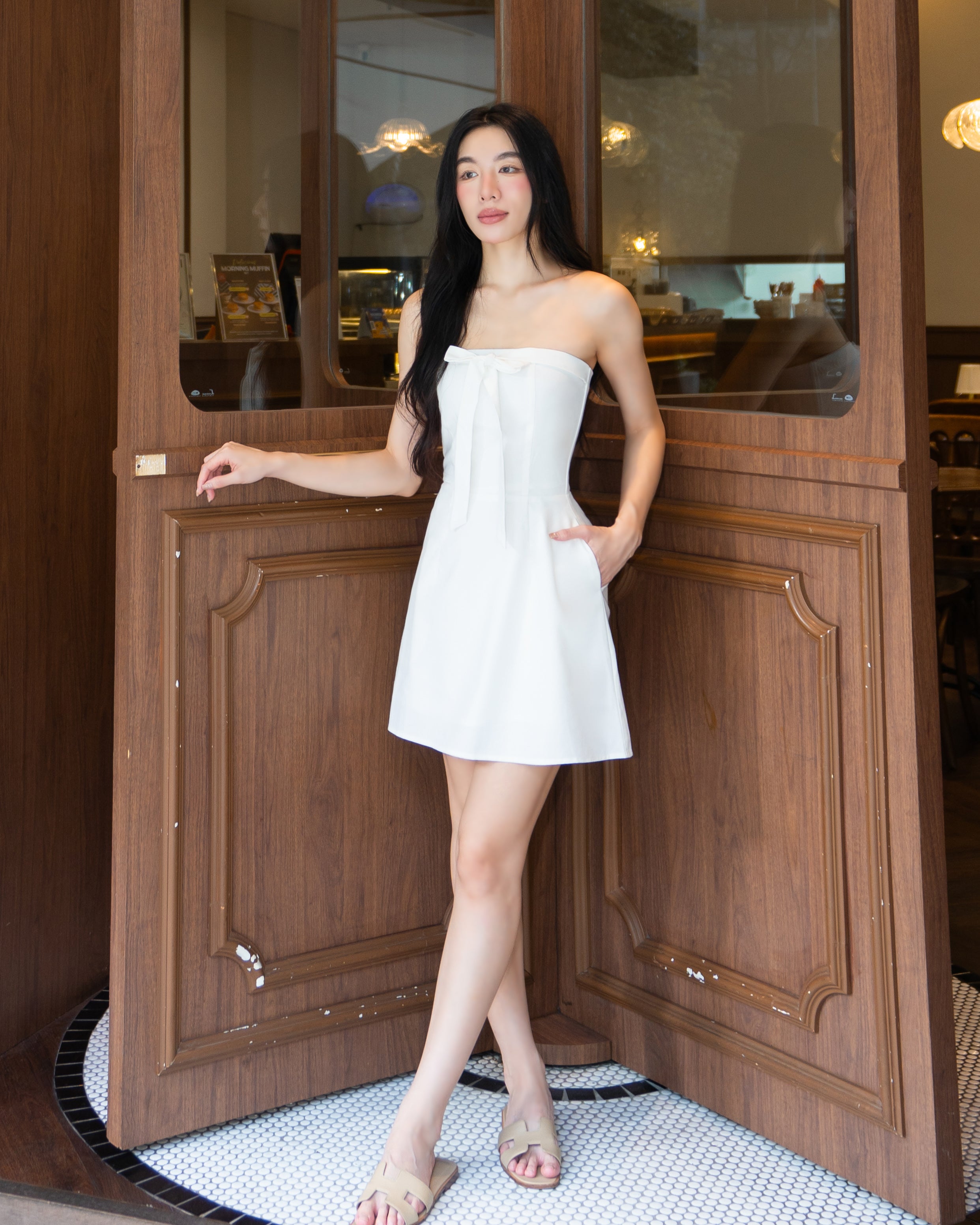 NICOLE Dress in White - Runs Larger