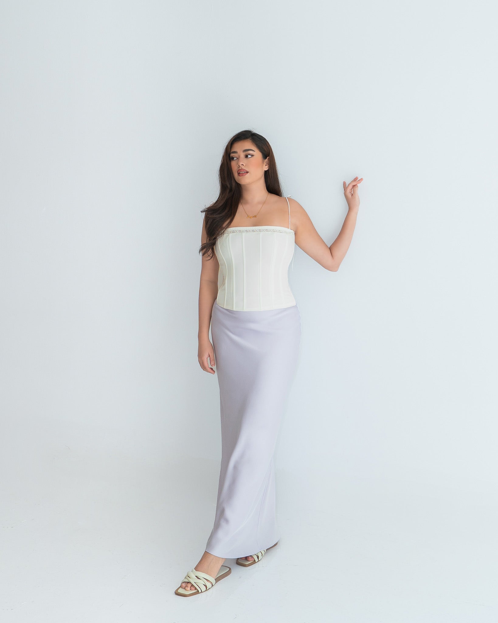 EVON Lace Corset in White