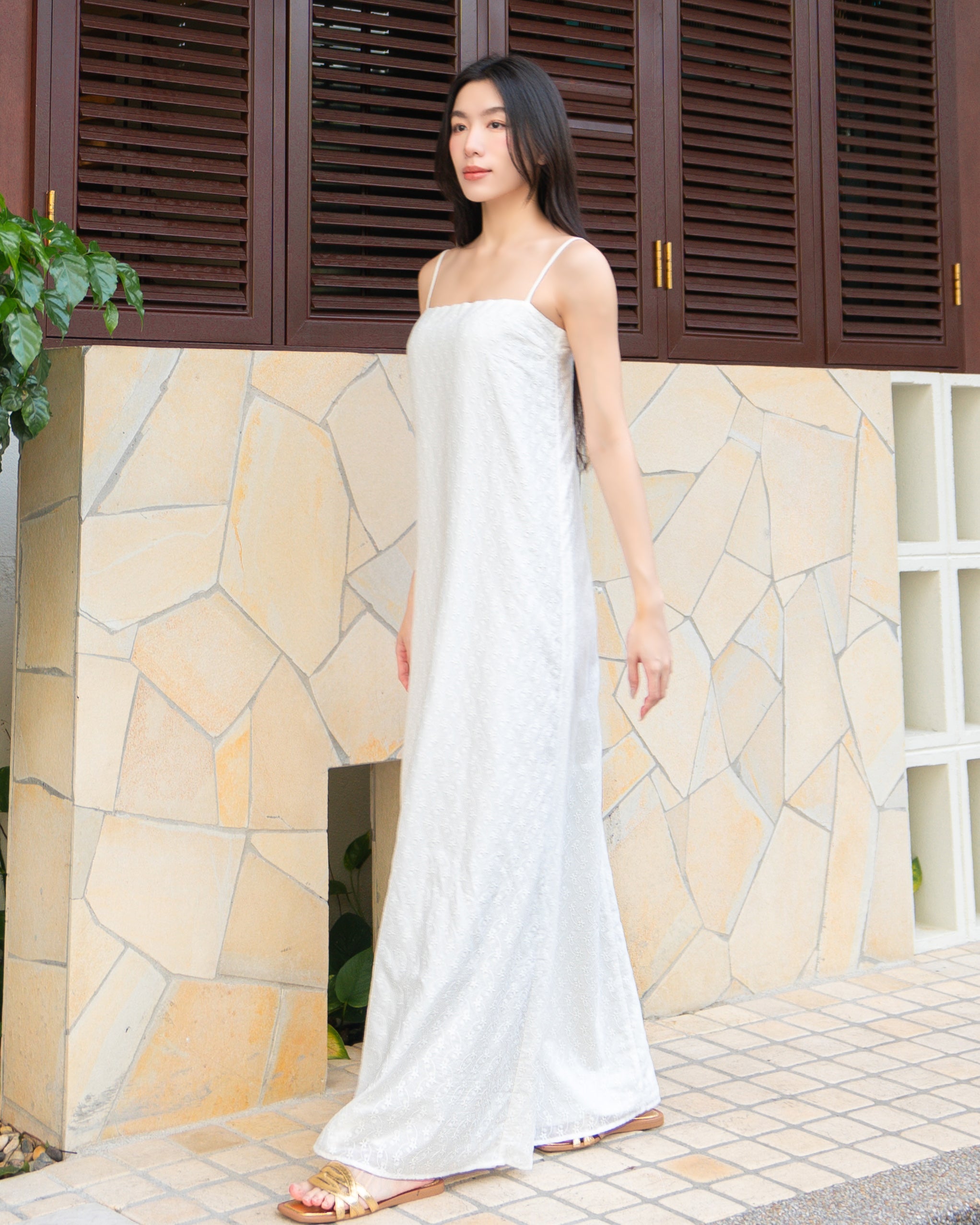 SOPHIA Dress in Dandelions Embroidery