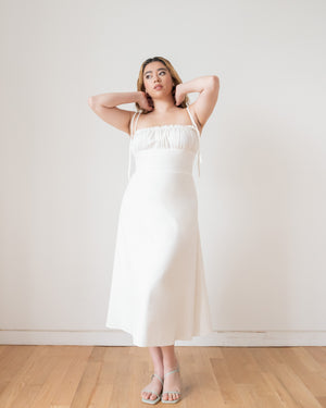 ANASTASIA Midi Dress in White
