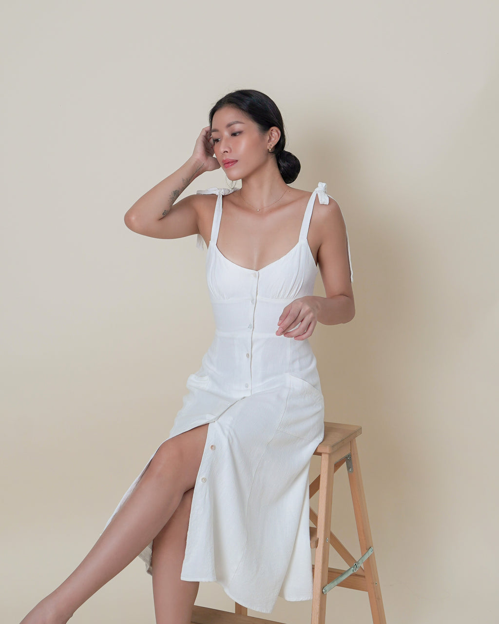 EMILY Midi Dress in White