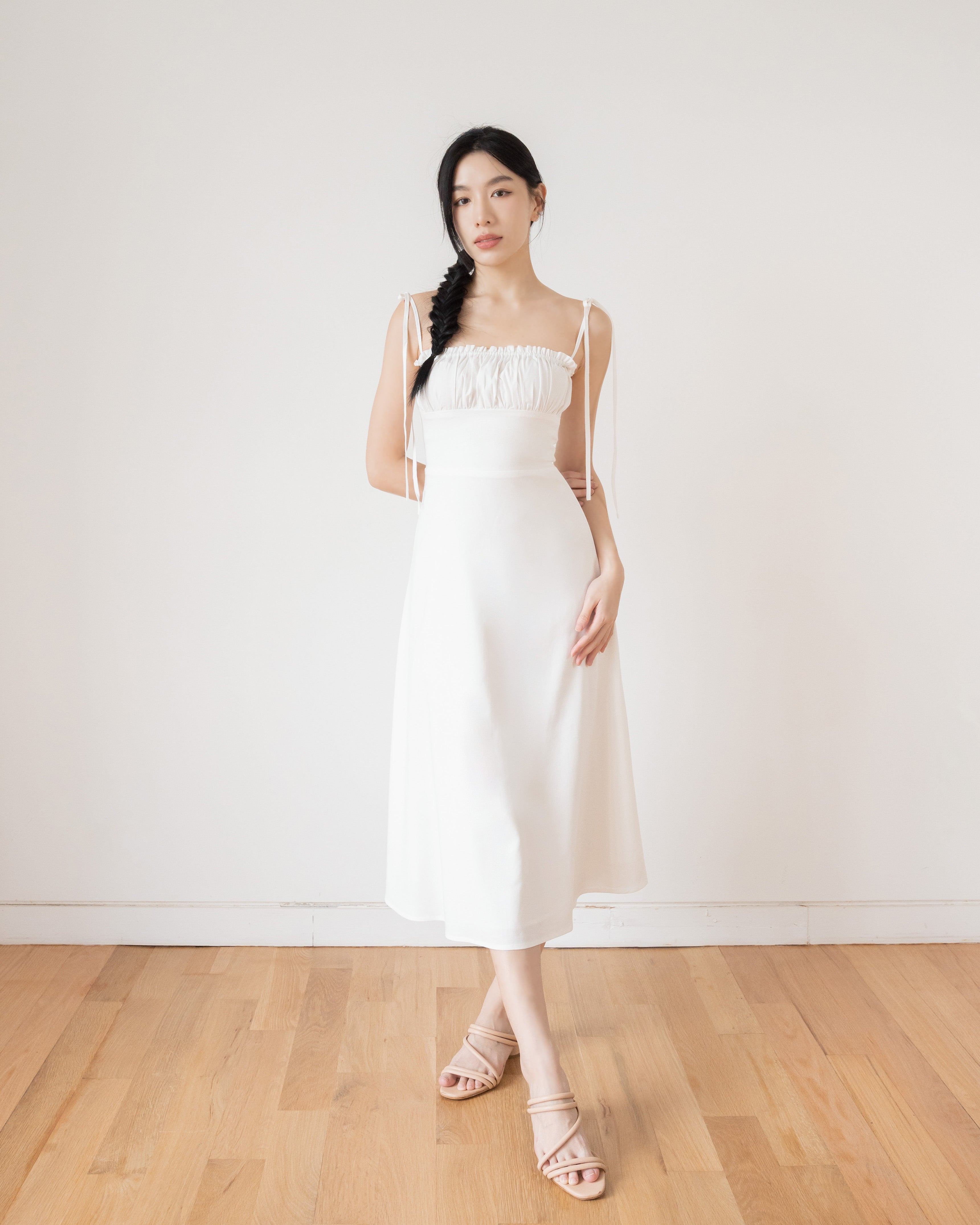 ANASTASIA Midi Dress in White