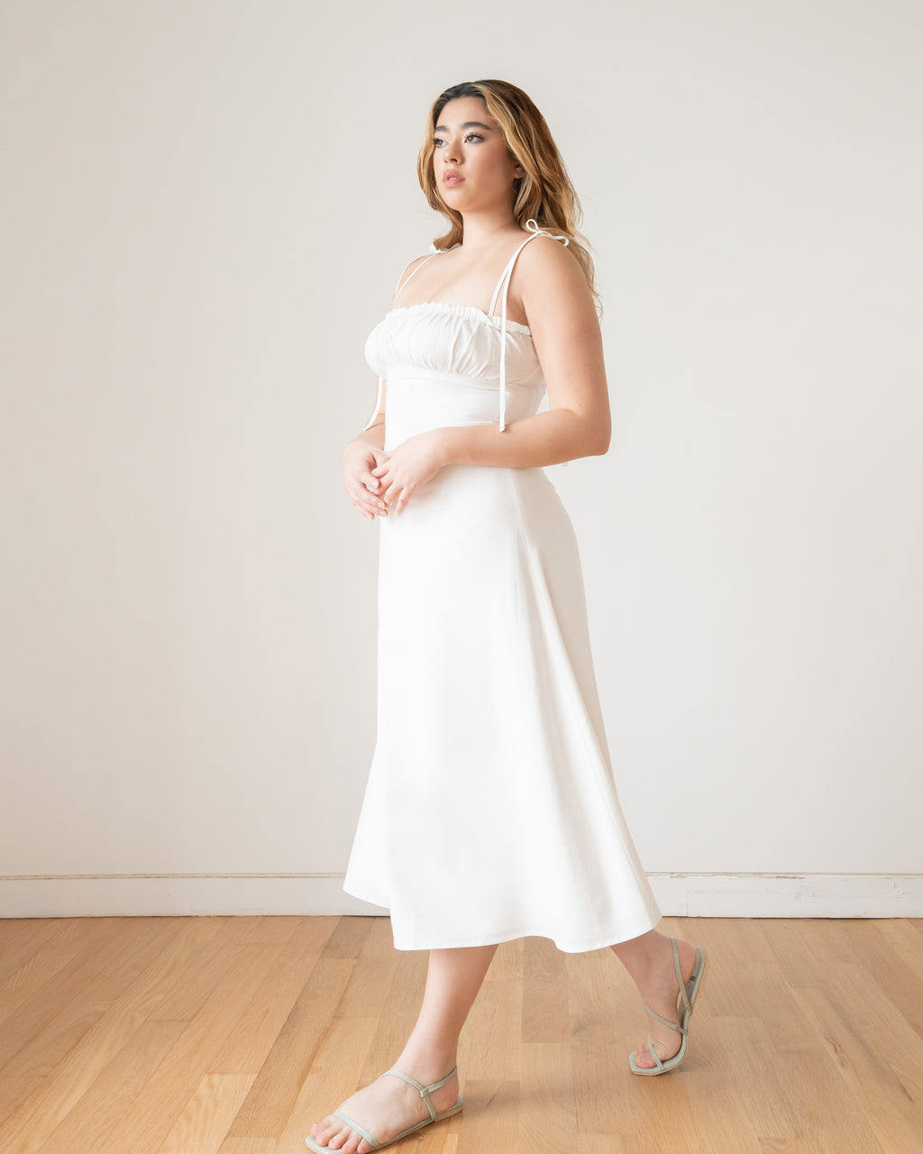 ANASTASIA Midi Dress in White